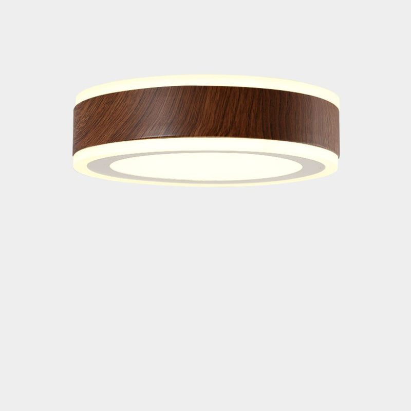 Moderne minimalistische runde quadratische Holzmaserung Hardware Acryl LED Unterputz Deckenleuchte für Wohnzimmer 