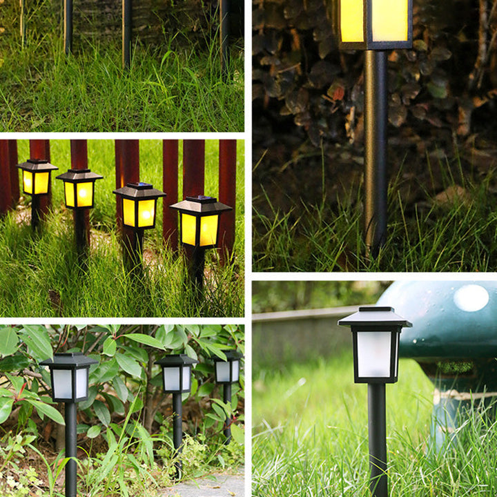 Lumière de paysage extérieure LED carrée solaire étanche minimaliste moderne en ABS PVC pour jardin 