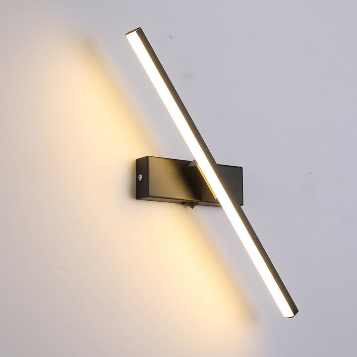 Modern Simplicity Strip Rectangle Aluminum Iron Silicone LED Wall Sconce Lamp For Bedroom