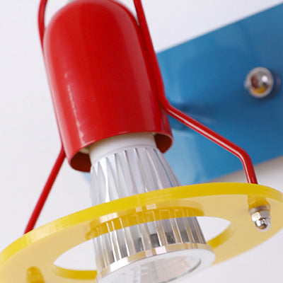 Zeitgenössische kreative kindliche bunte geometrische Eisen 2-Licht Spiegel Front Wandleuchte Lampe für Schlafzimmer 