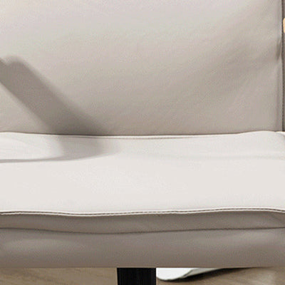 Moderner minimalistischer quadratischer gepolsterter PU-Leder-Schreibtischstuhl aus Edelstahl mit Rückenlehne und Armlehne für das Home Office 