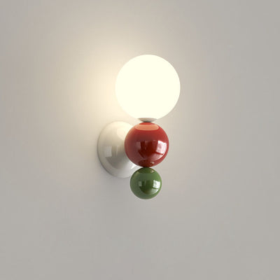 Französische Creme-Stil Perlenform Kunststoff Eisen 1-Licht Wandleuchte 