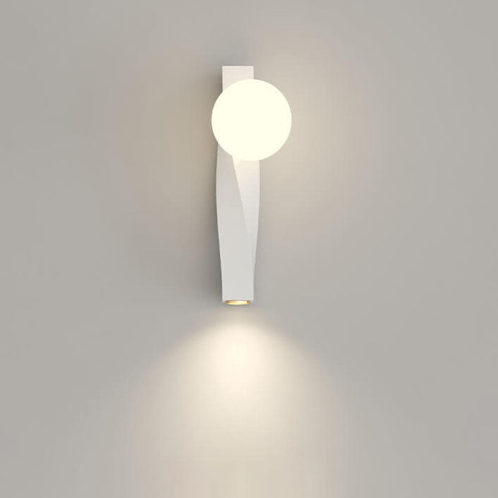 Applique Murale Sphère Longue 1-Lumière en Plastique Style Crème Minimaliste Nordique 
