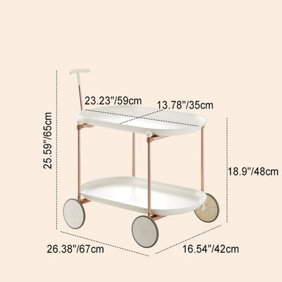 Zeitgenössischer nordischer ovaler runder ABS-Aluminium-Beistelltisch 2-stufig für das Wohnzimmer 