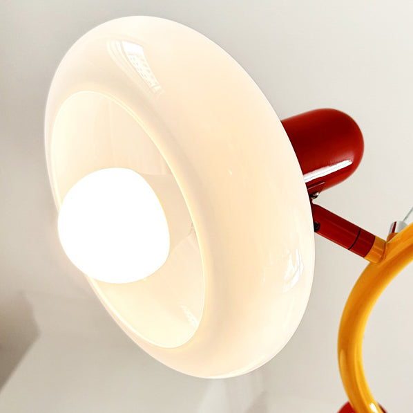 Lámpara de araña contemporánea con anillo de hierro nórdico y pantalla de vidrio de conejo de 3/5/6 luces para sala de estar 