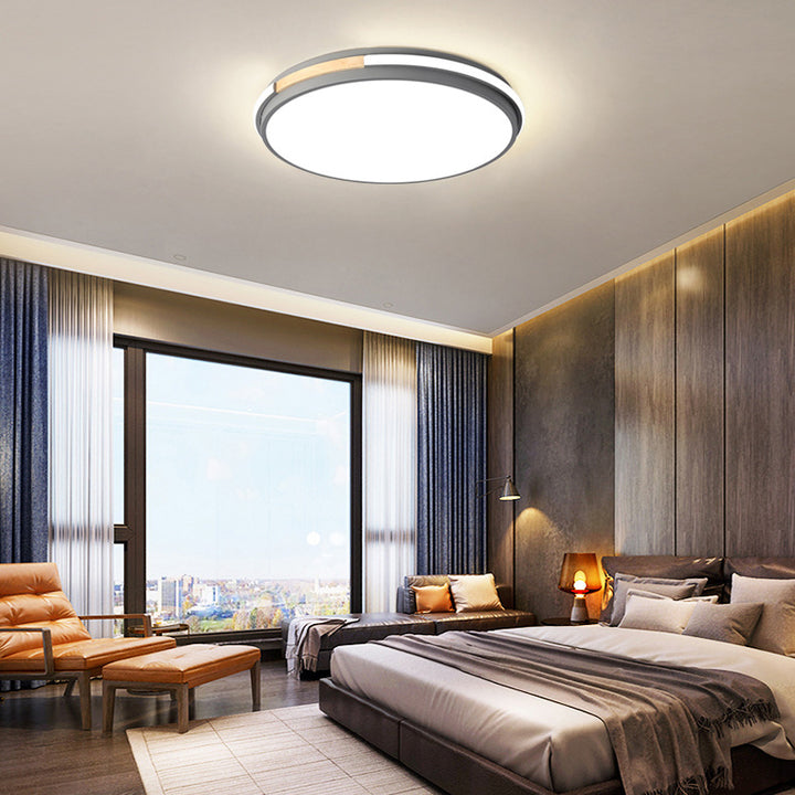 Moderne minimalistische runde Kreis Eisen Acryl LED Unterputz Deckenleuchte für Schlafzimmer 