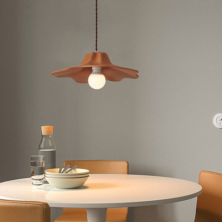 Traditional French Resin Umbrella Shape Geometry 1-Light Pendant Light for Living Room
