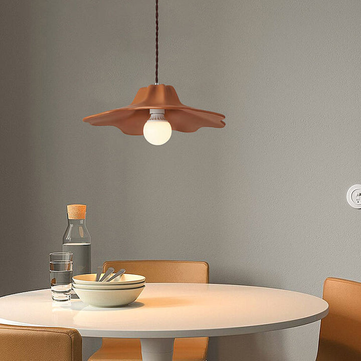 Traditional French Resin Umbrella Shape Geometry 1-Light Pendant Light for Living Room