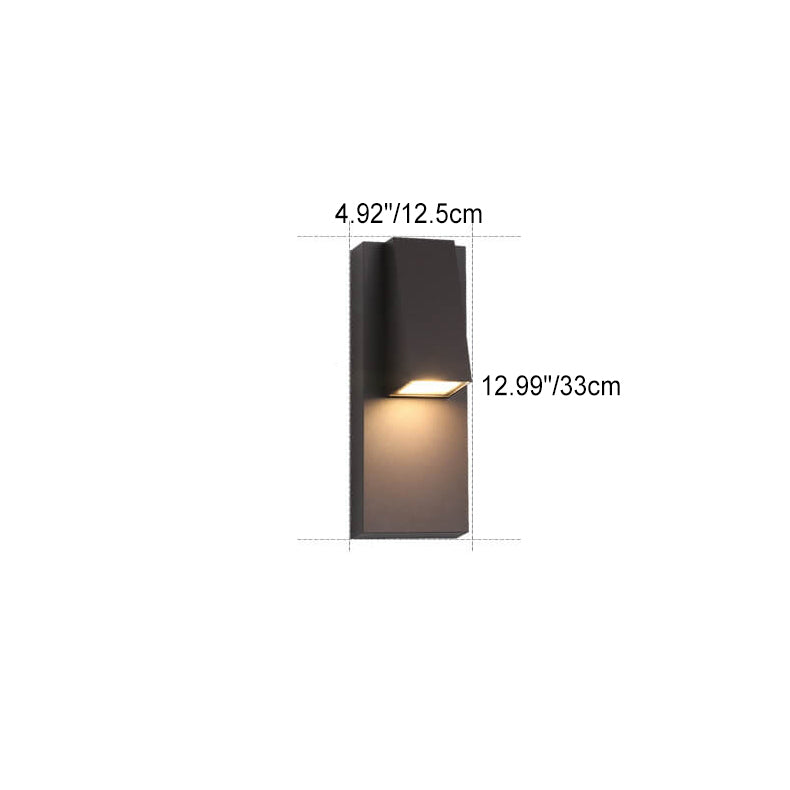 Contemporary Industrial Square Flat Geometric Aluminum LED Waterproof Wall Sconce Lamp For Outdoor Patio