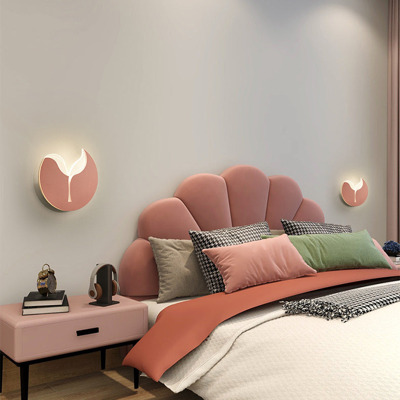 Zeitgenössische kreative Eisen Acryl Sapling Schatten LED Wandleuchte Lampe für Schlafzimmer 