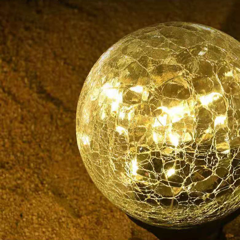 Moderne Art Deco Wasserdichte Solar Kunststoff Kupferdraht Glas Ball LED Landschaft Beleuchtung Außen Licht Für Garten 
