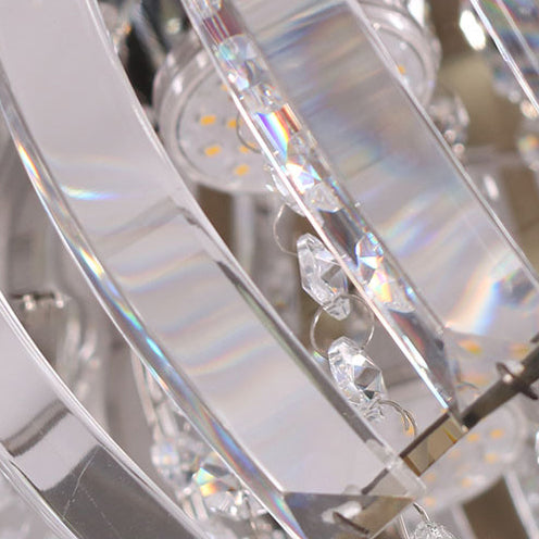 Modern Simplicity Stainless Steel Crystal Round Drop 7/9/10 Light Chandeliers For Entryway