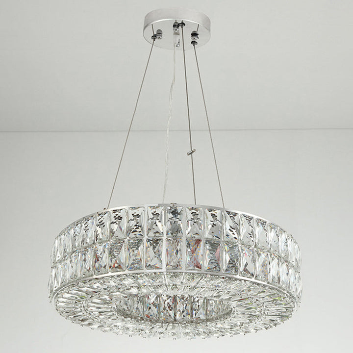 Modern Eclectic Ring Iron Crystal 9/12/16 Light Chandelier For Living Room