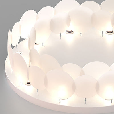 Modern Art Deco Iron PVC Round Piece 6/10 Light Flush Mount Ceiling Light For Bedroom