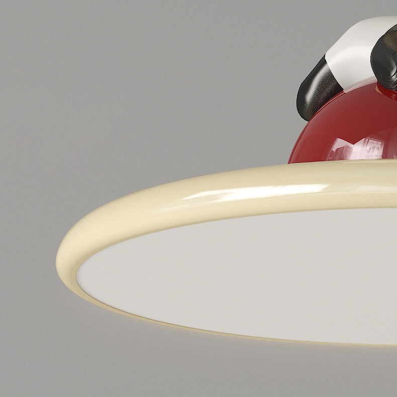 Plafonnier semi-encastré en fer acrylique LED Panda éléphant créatif contemporain pour chambre à coucher 