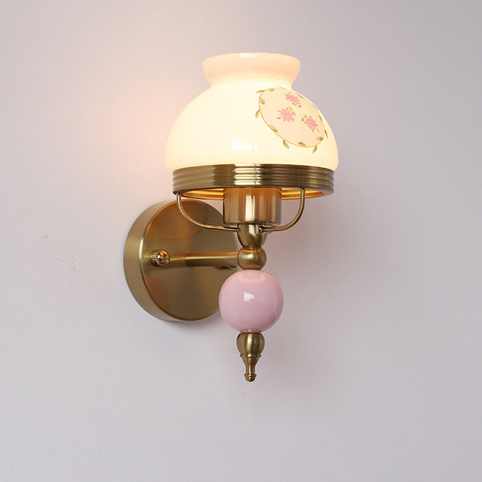 Vintage Minimalist Decorative Glass Globe 1-Light Wall Sconce Lamp