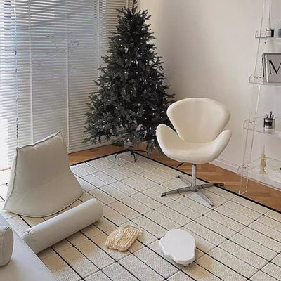 Moderner minimalistischer umwickelter gepolsterter Flanell-Lammfell-Beweglicher Schreibtischstuhl Rückenlehne Armlehne für das Home Office 