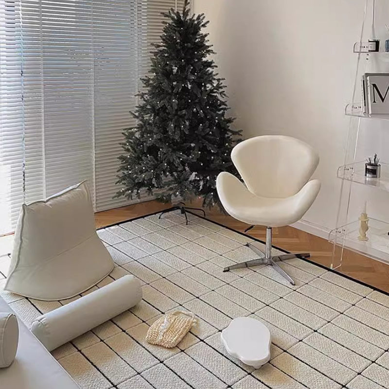 Moderner minimalistischer umwickelter gepolsterter Flanell-Lammfell-Beweglicher Schreibtischstuhl Rückenlehne Armlehne für das Home Office 