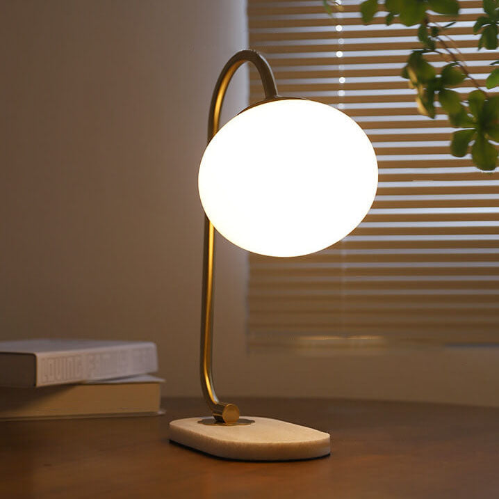 Lámpara de Mesa de Esfera de Vidrio Nostálgica Minimalista Nórdica de 1 Luz 