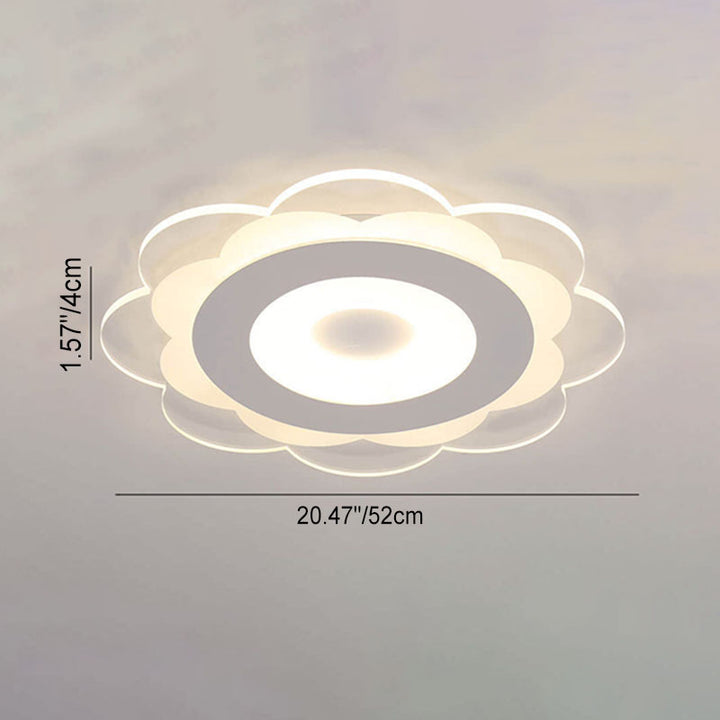 Modern Minimalist Floral Iron Acrylic LED Flush Mount Ceiling Light