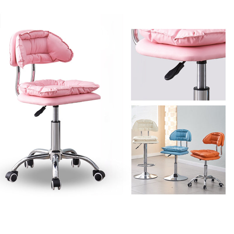 Moderner minimalistischer quadratischer Kissenleder-Metall-Barhocker mit Rückenlehne, höhenverstellbar für Esszimmer 