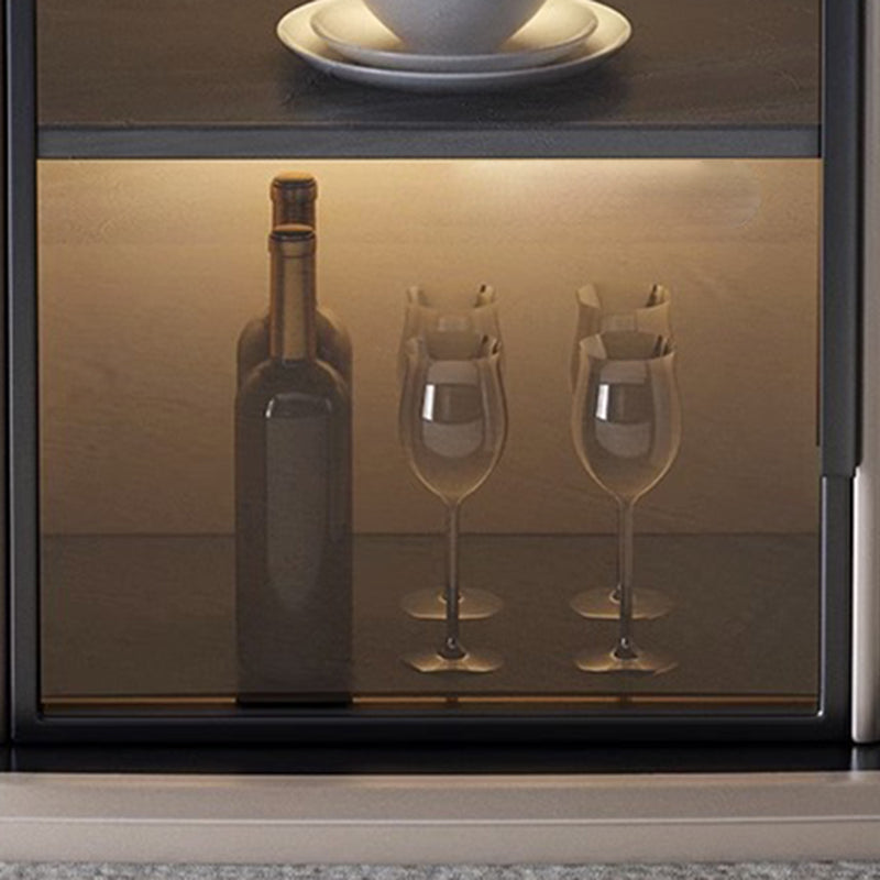 Conjunto de Mesa de Comedor de Vidrio y Madera Elíptica Nórdica Contemporánea con Sillas para 4 Asientos 