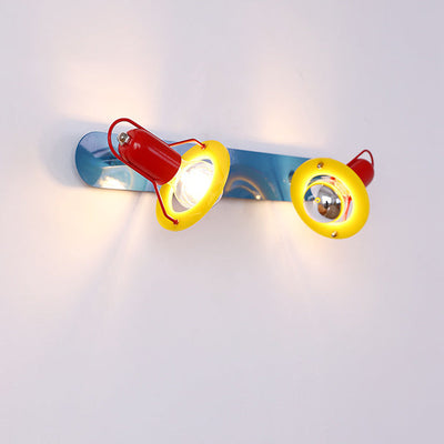 Zeitgenössische kreative kindliche bunte geometrische Eisen 2-Licht Spiegel Front Wandleuchte Lampe für Schlafzimmer 