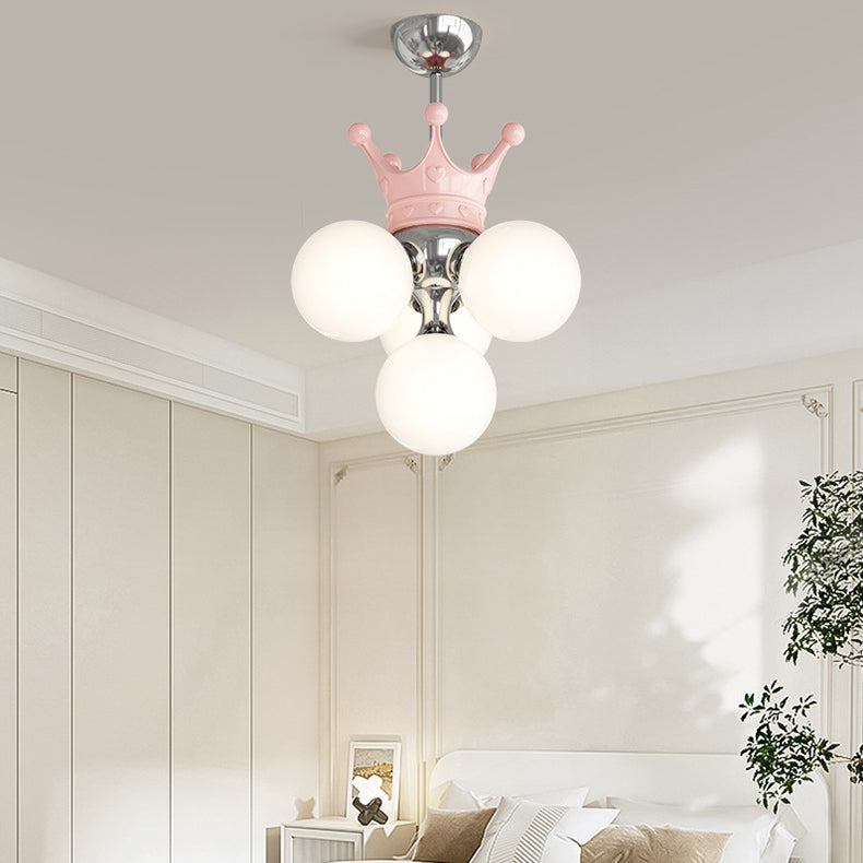 Moderne minimalistische Prinzessin Crown Metall Acryl LED Pendelleuchte für Schlafzimmer 