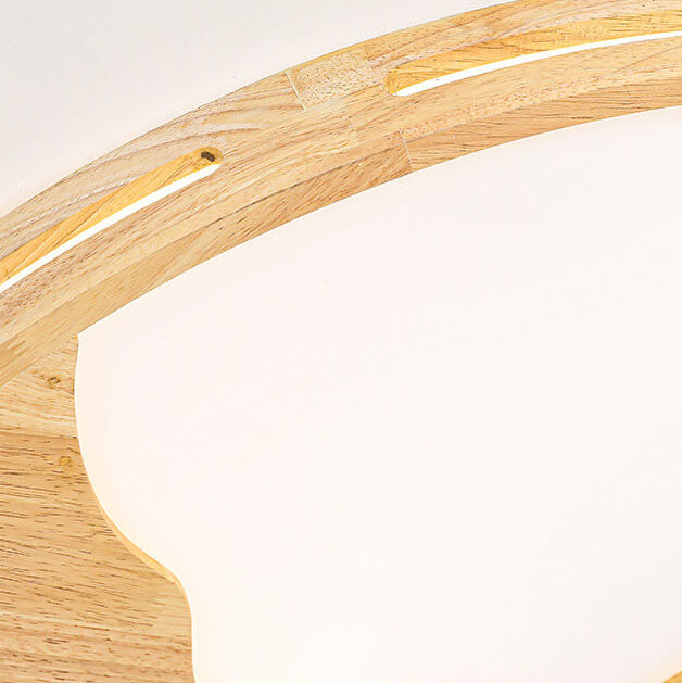 Plafonnier LED rond en bois moderne chinois avec design de montagne 