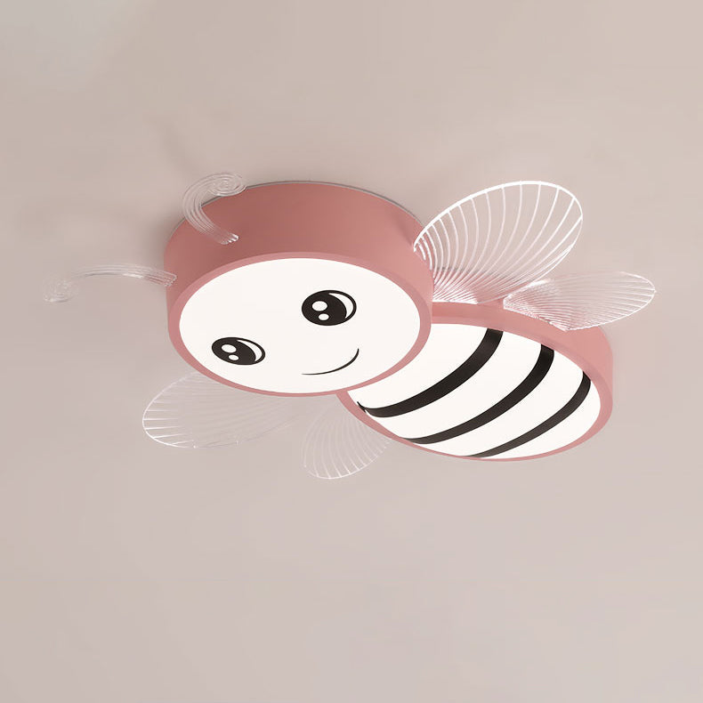 Plafonnier LED en fer et acrylique avec abeille Art Déco moderne pour salon 