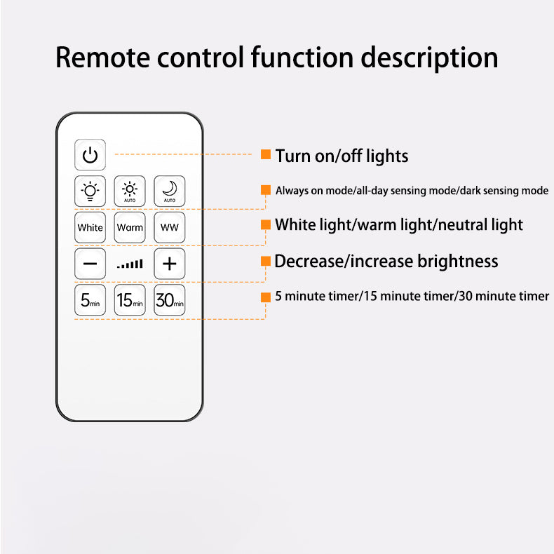 Lampe murale à détection de mouvement LED rechargeable en ABS rond étanche à la simplicité moderne pour patio extérieur 