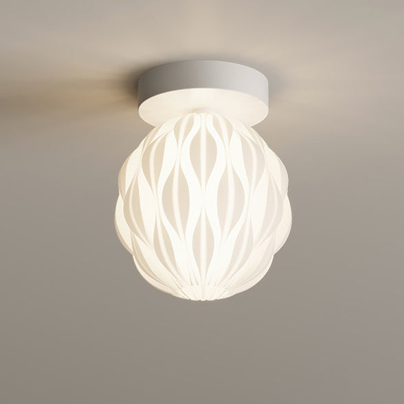 Design moderne minimaliste en fer avec ananas PE, plafonnier semi-encastré à 1 lumière pour salon 
