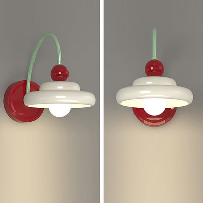 Zeitgenössische kreative Kegel Doppelschicht Scheibe Eisen Glas 1-Licht Wandleuchte Lampe für Wohnzimmer 