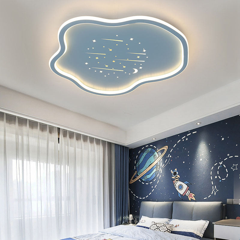 Contemporary Creative Kids Cloudy Iron Silicone LED Flush Mount Ceiling Light For Bedroom