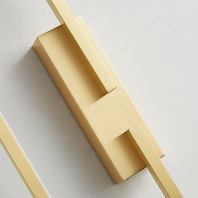 Moderne Mid-Century Wandleuchte aus Kupfer im rechteckigen geometrischen Design mit LED für das Bett 