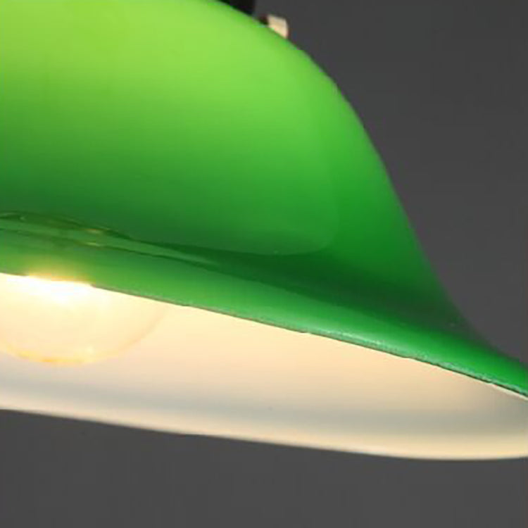 Pantalla de vidrio ahumado verde esmeralda retro contemporánea de 1 luz para lámpara colgante para comedor 