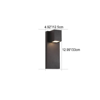 Contemporary Industrial Square Flat Geometric Aluminum LED Waterproof Wall Sconce Lamp For Outdoor Patio