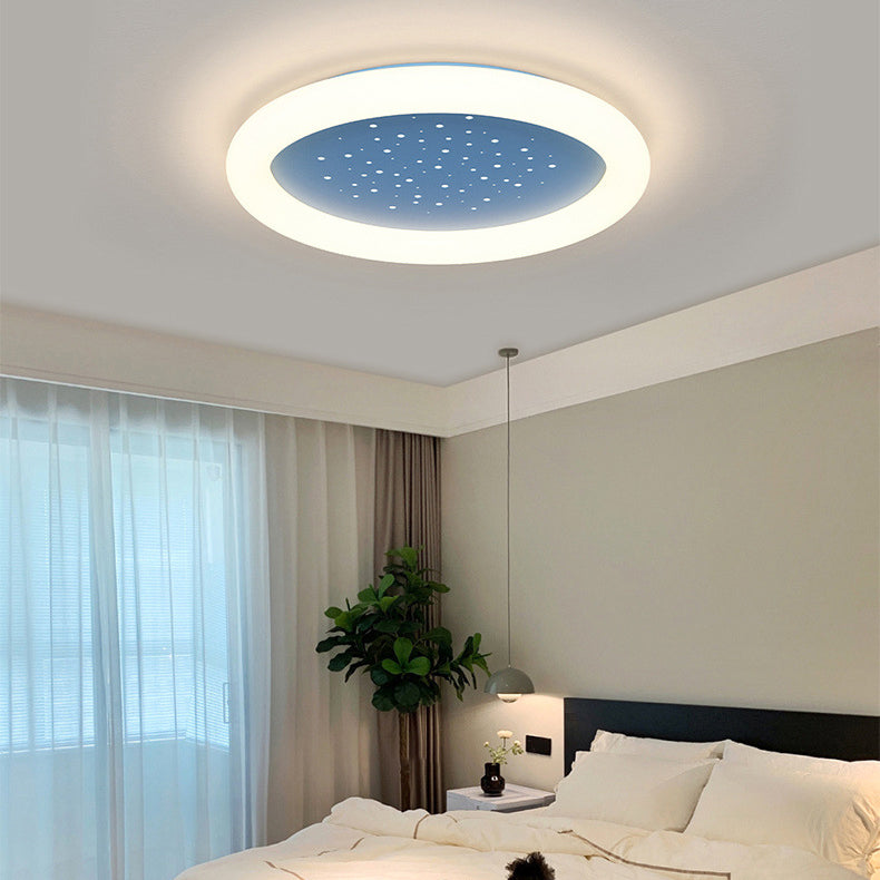 Moderne minimalistische runde volle Stern Eisen Acryl LED Unterputz Deckenleuchte für Schlafzimmer 