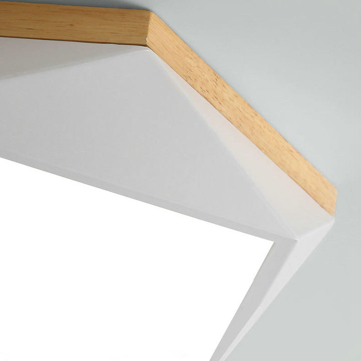Plafonnier LED en fer acrylique polygone scandinave contemporain pour chambre à coucher 