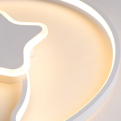 Zeitgenössische kreative Stern Mond Acryl Schatten Eisen LED Unterputz Deckenleuchte für Wohnzimmer 