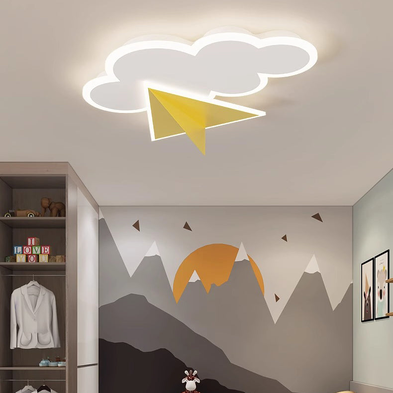 Moderne Art Deco Kinder Eisen Acryl Wolke Flugzeug LED Unterputz Deckenleuchte für Schlafzimmer 