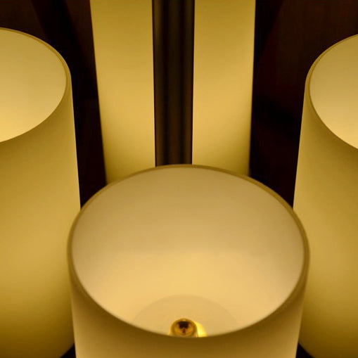 Chandelier contemporain en fer trapézoïdal quadrilatéral industriel 3/4 lumières pour salon 