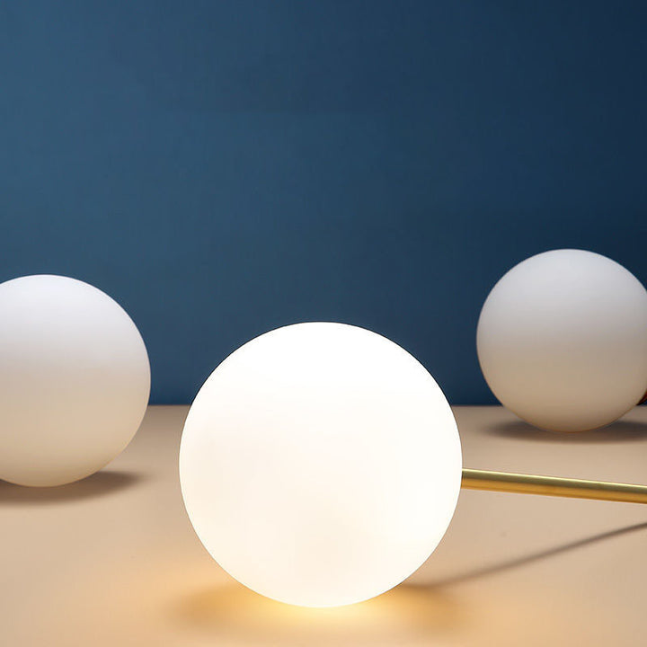 Lámpara de pared de 1 luz con bolas de cobre contemporáneas nórdicas para sala de estar 