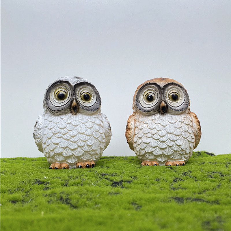 Solar Modern Creative Resin Owl Decoration LED Outdoor Landscape Light