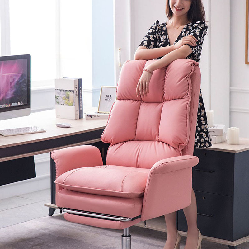 Moderner minimalistischer quadratischer rechteckiger PU-Leder-Edelstahl-Schreibtischstuhl mit Rückenlehne und Armlehne für das Home Office 