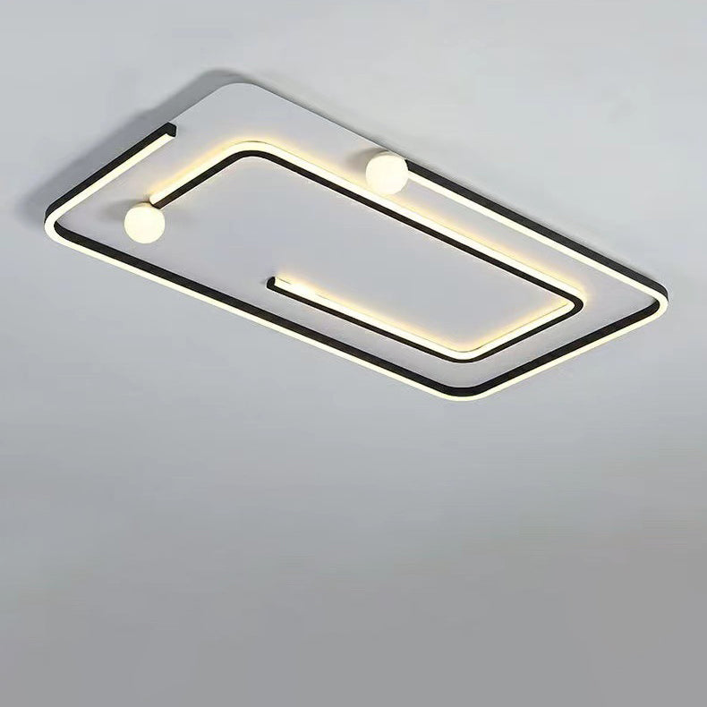 Moderne minimalistische Eisen Silica rechteckige quadratische runde LED Unterputz Deckenleuchte für Wohnzimmer 