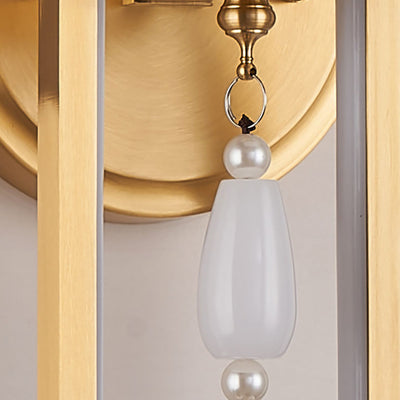Modern Transitional Round Fawn All Copper Glass Silicone LED Wall Sconce Lamp For Living Room