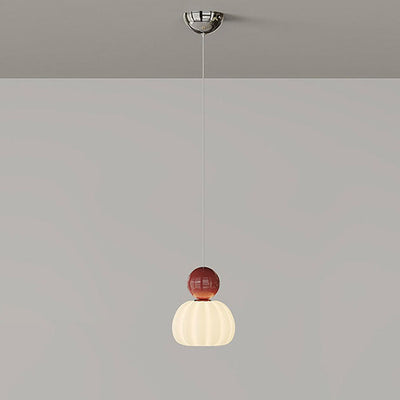 Suspension LED avec abat-jour en PE citrouille de simplicité contemporaine et boule en fer pour chambre 