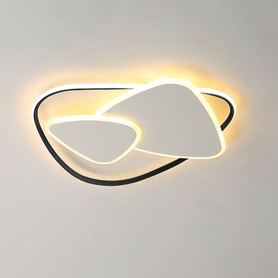 Modern Minimalist Triangle Aluminum Iron Acrylic LED Flush Mount Ceiling Light For Bedroom