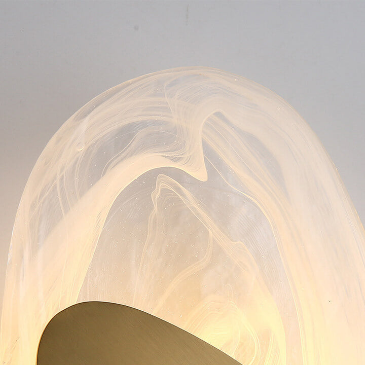 Modern Art Deco Irregular Oval Glass Iron LED Wall Sconce Lamp For Living Room